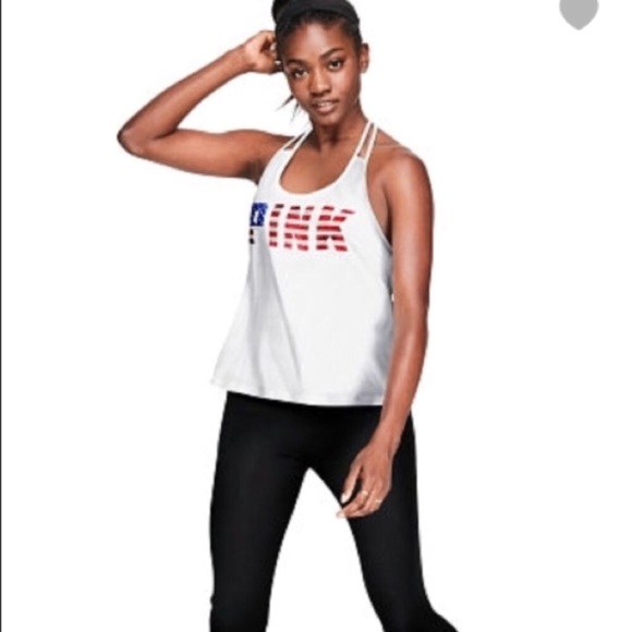 NEW VS PINK Bling Americana Tank Top - Picture 4 of 7